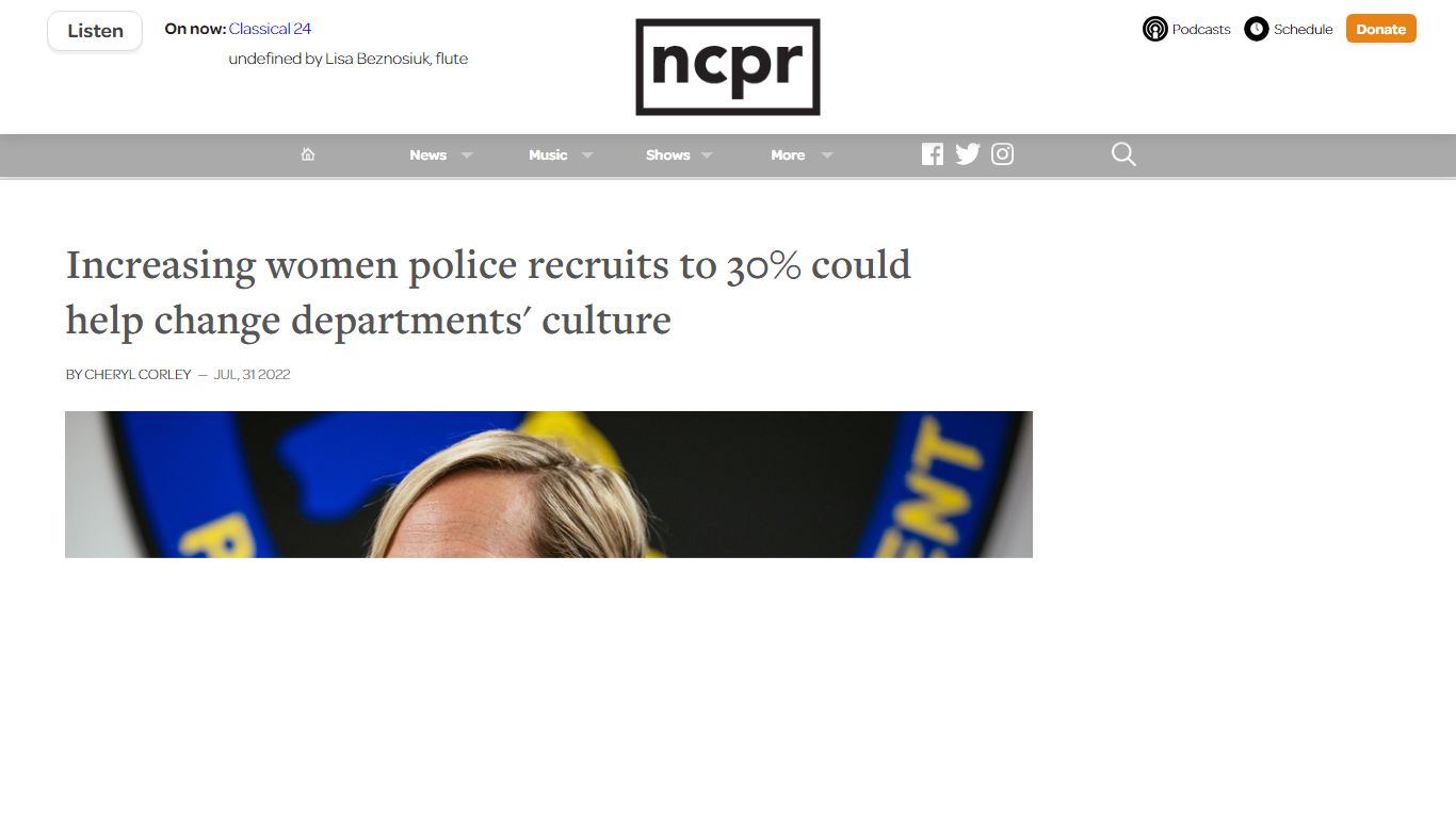 Increasing women police recruits to 30% could help change departments ...